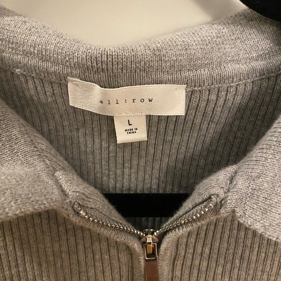 Gray Ribbed Zip-Up jacket - Picture 5 of 6